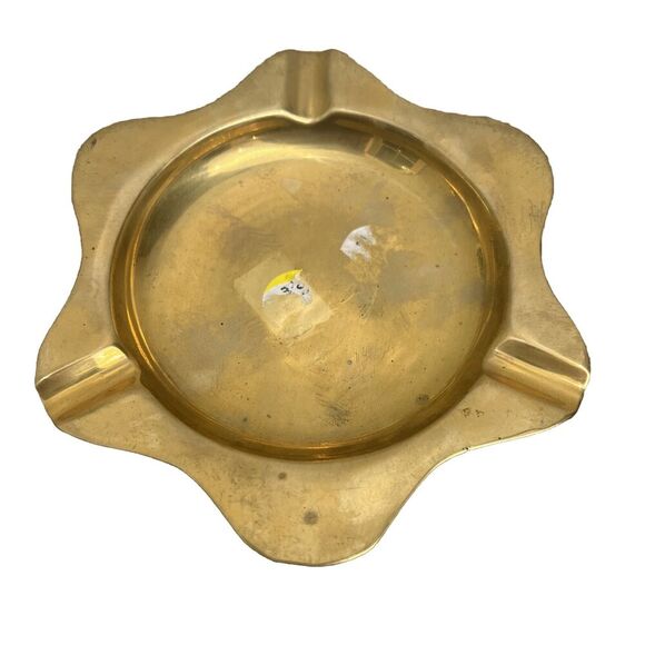 Other - Vintage Mid Century Brass Ash Tray 6” Heavy Made In China
